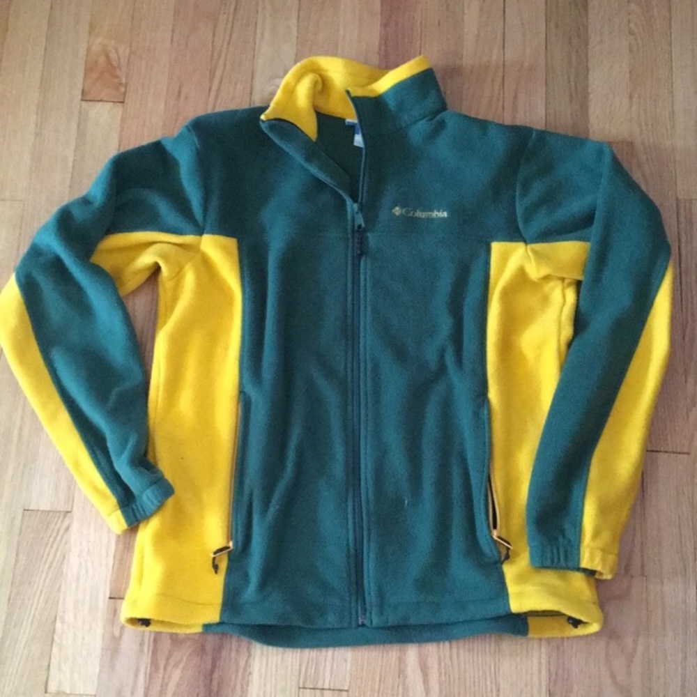 Columbia Green and Yellow Fleece Jacket